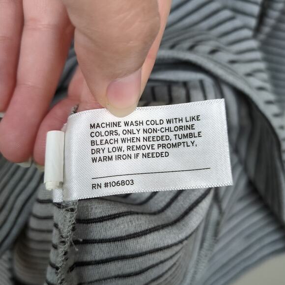 DULUTH TRADING CO Grey Black Stripe Ponte Pro Tunic Long Sleeve Women's XS - Picture 6 of 6